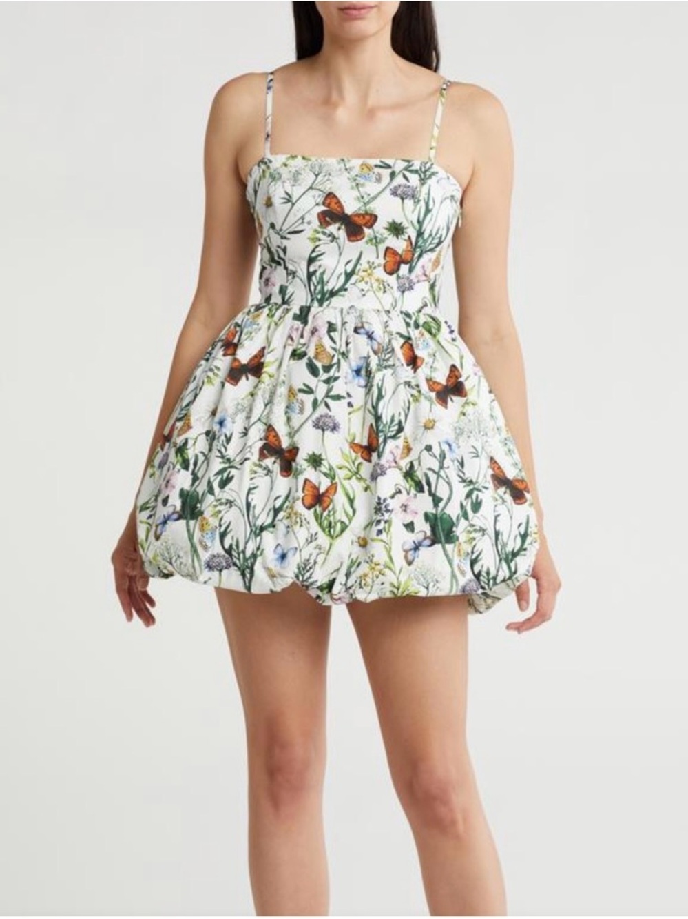 NWT! AVEC LES FILLES Print Corset Bubble Dress In Ivory Butterfly...